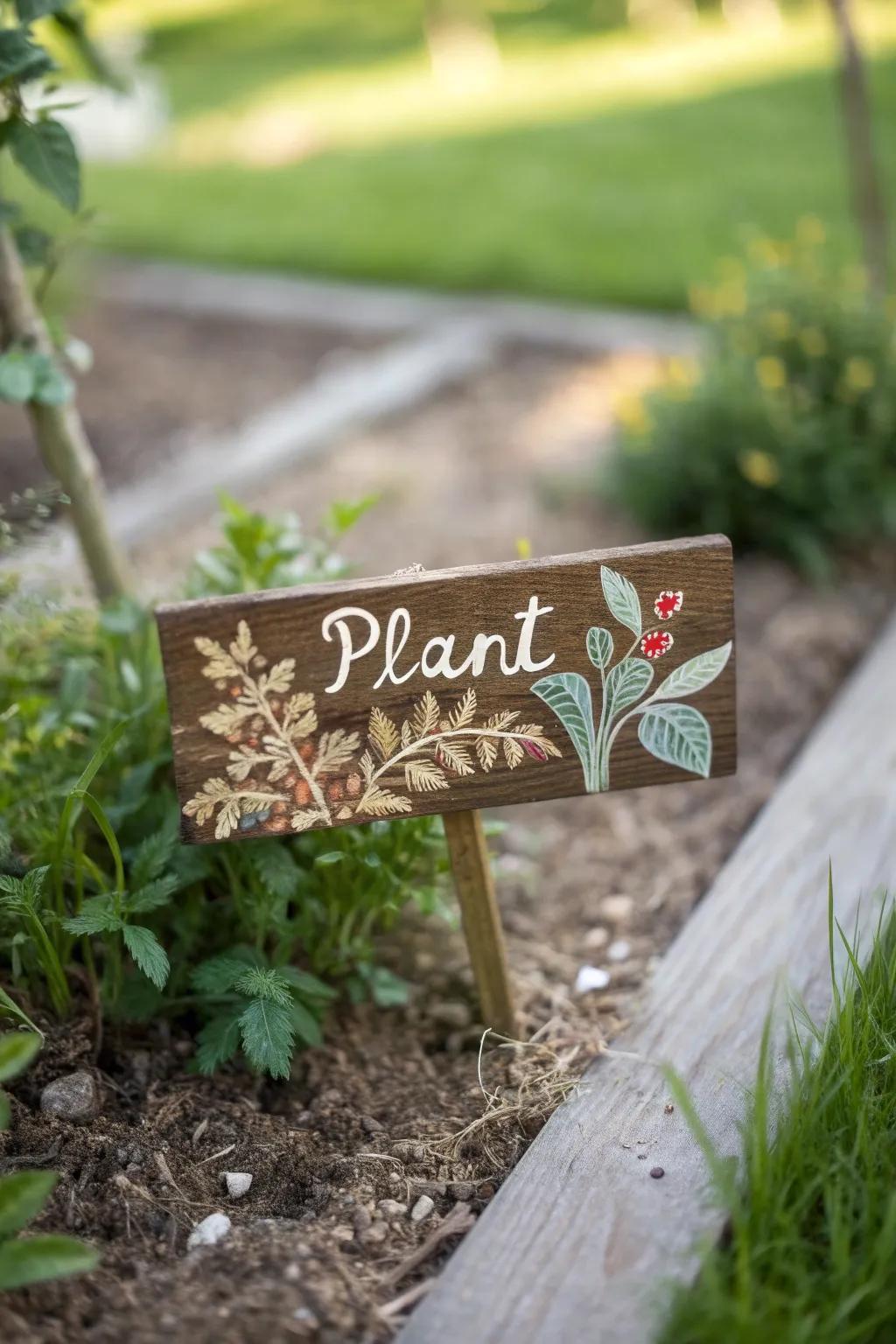 Add a touch of handcrafted elegance to your garden with these charming hand-painted markers.