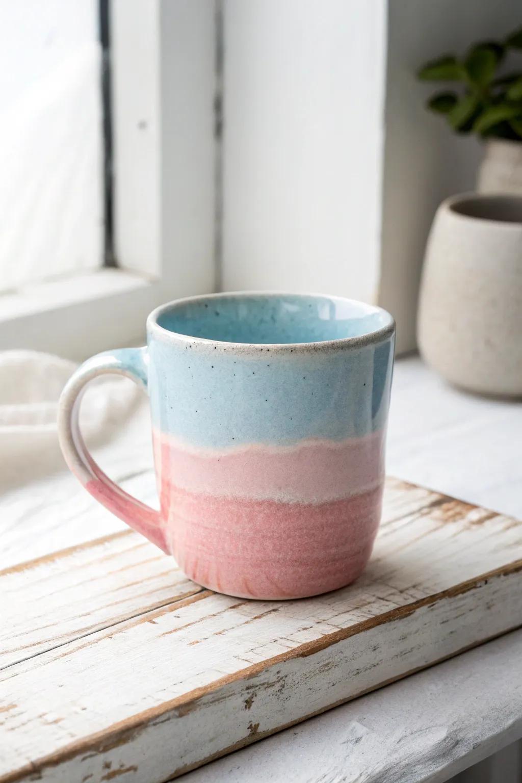 Elevate your sipping experience with the serene beauty of gradient-glazed handcrafted mugs.