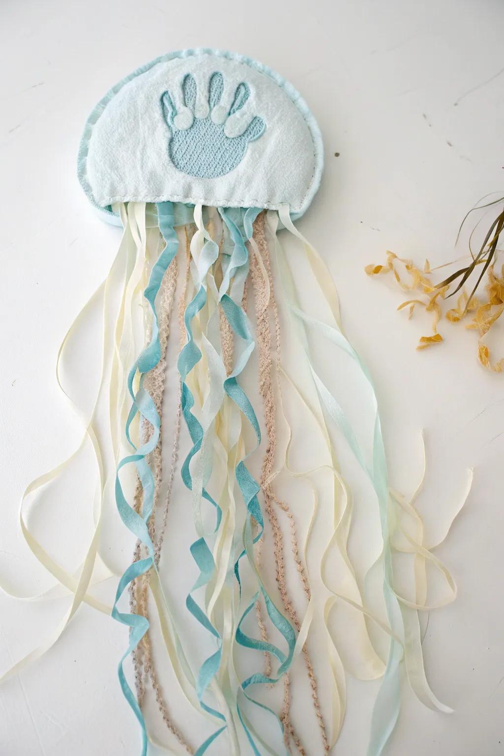 Bring the ocean indoors with this whimsical handprint jellyfish – a delightful summer craft that merges simplicity with natural beauty.