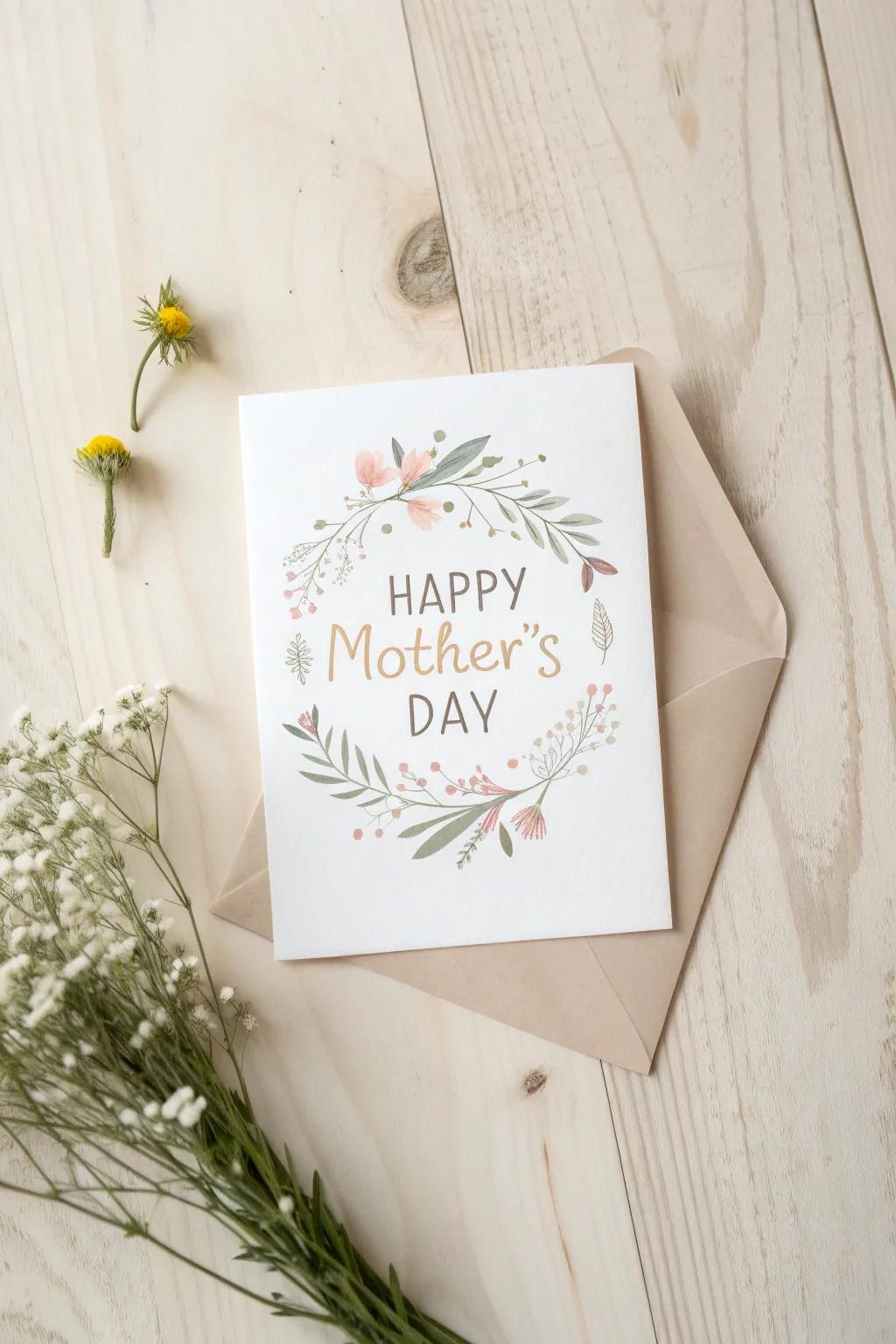 Add a personal touch to your Mother's Day wishes with a handcrafted card that speaks from the heart.
