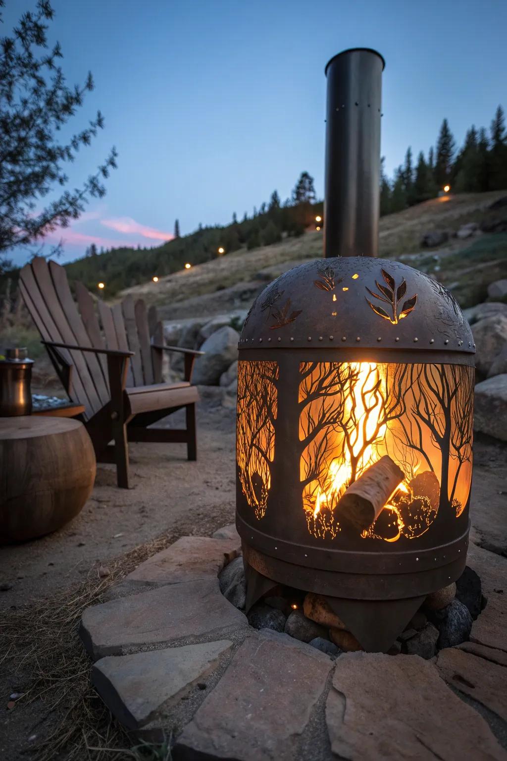 Elevate your backyard with a fire pit that blends craftsmanship and sustainability.