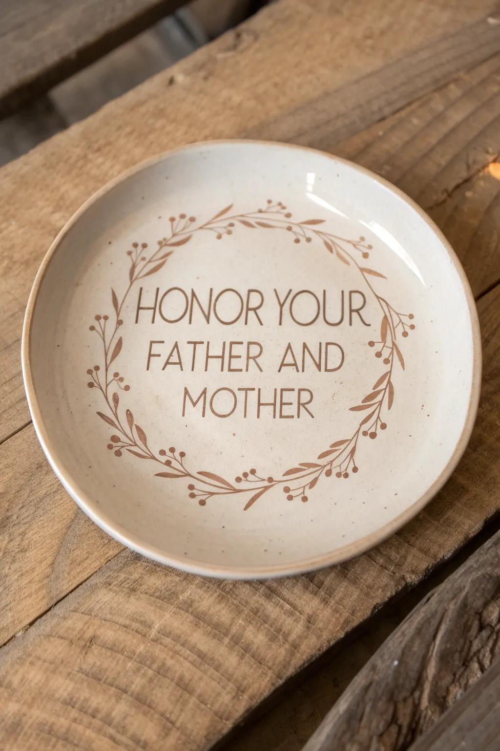 Celebrate family traditions with a handcrafted decorative plate that speaks from the heart.
