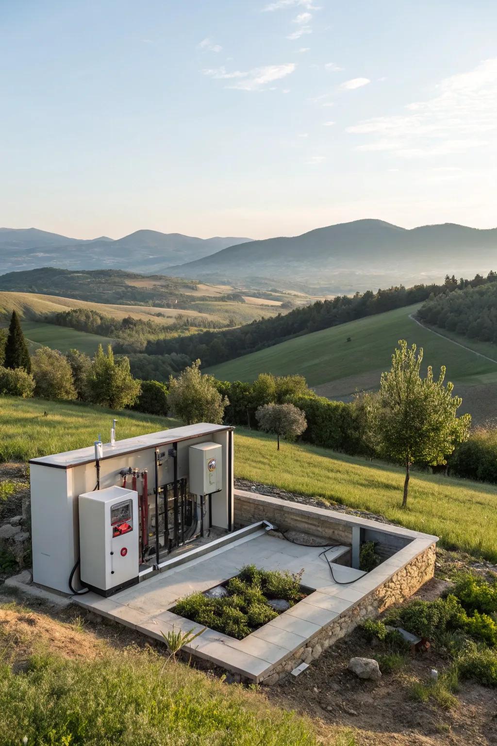 Utilize the earth's energy with a geothermal heat pump system.