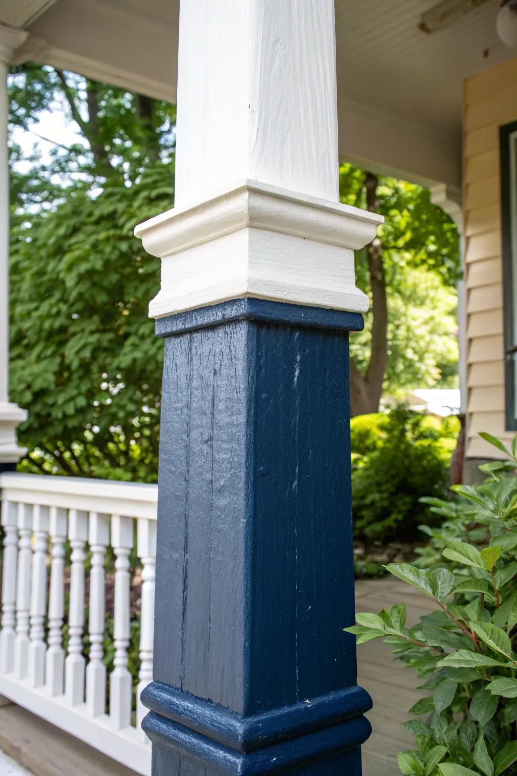 Elevate your porch with bold, contrasting colors that make a statement.