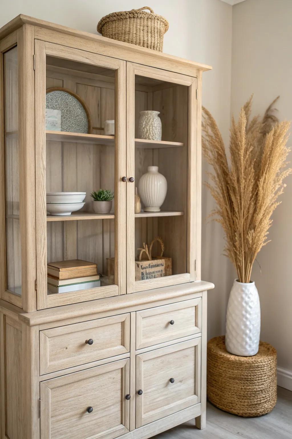Transform your old hutch into a light-filled masterpiece with glass shelves. Embrace simplicity and elegance.