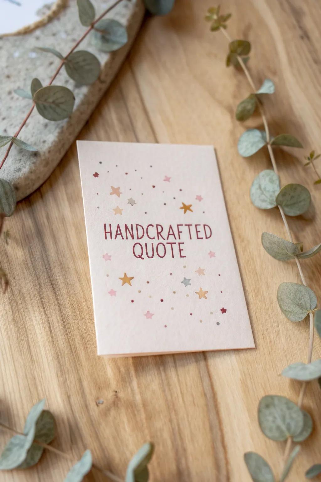 Infuse your day with humor and elegance—discover the charm of quirky quotes on handcrafted cards.