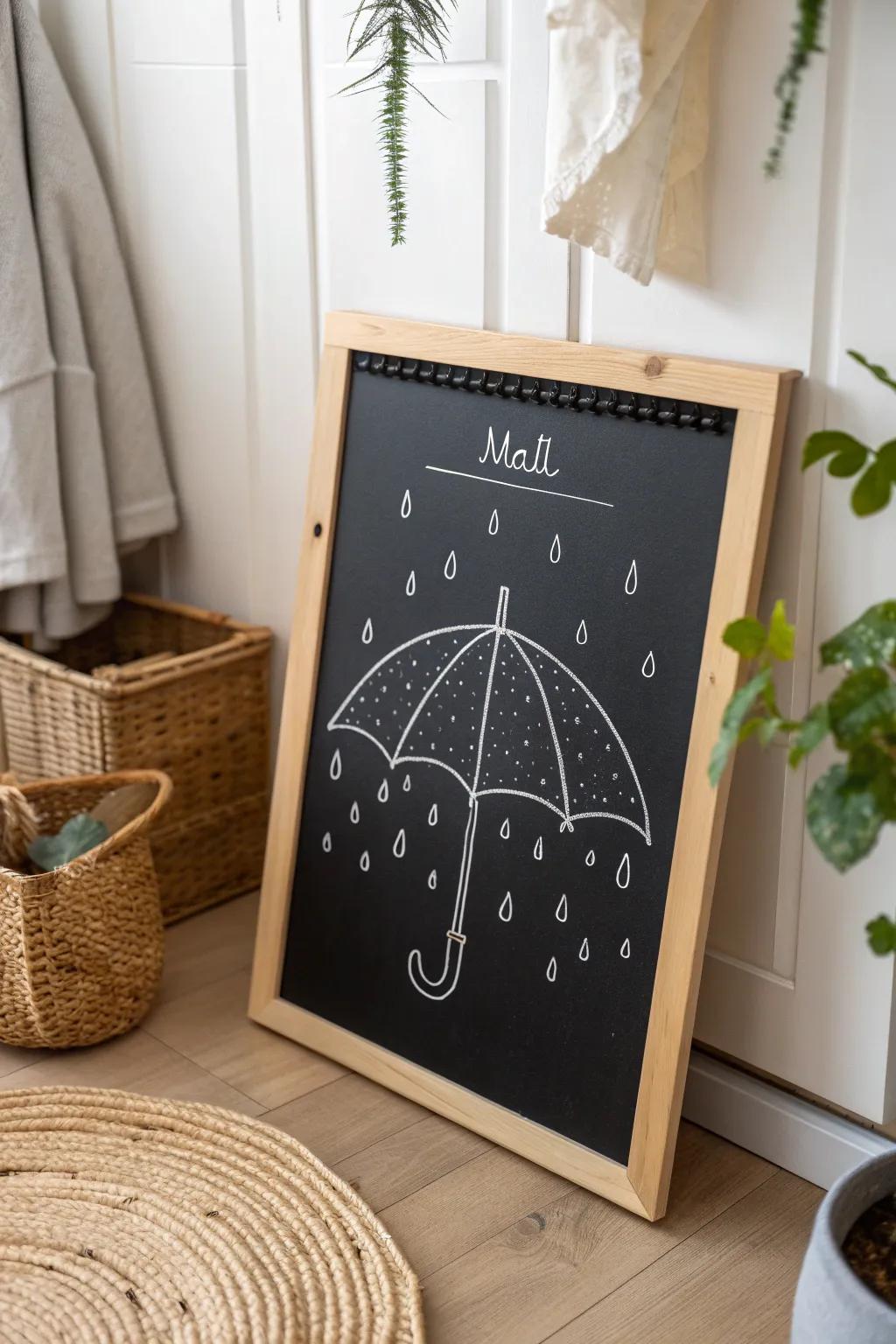 Embrace the charm of rainy days with minimalist elegance.