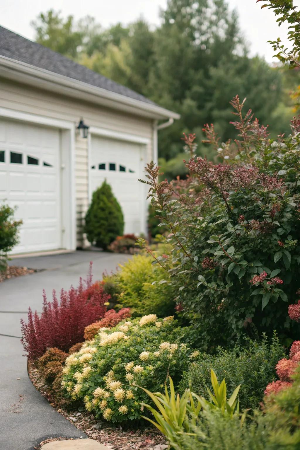 Mixing shrubs adds depth and visual interest.