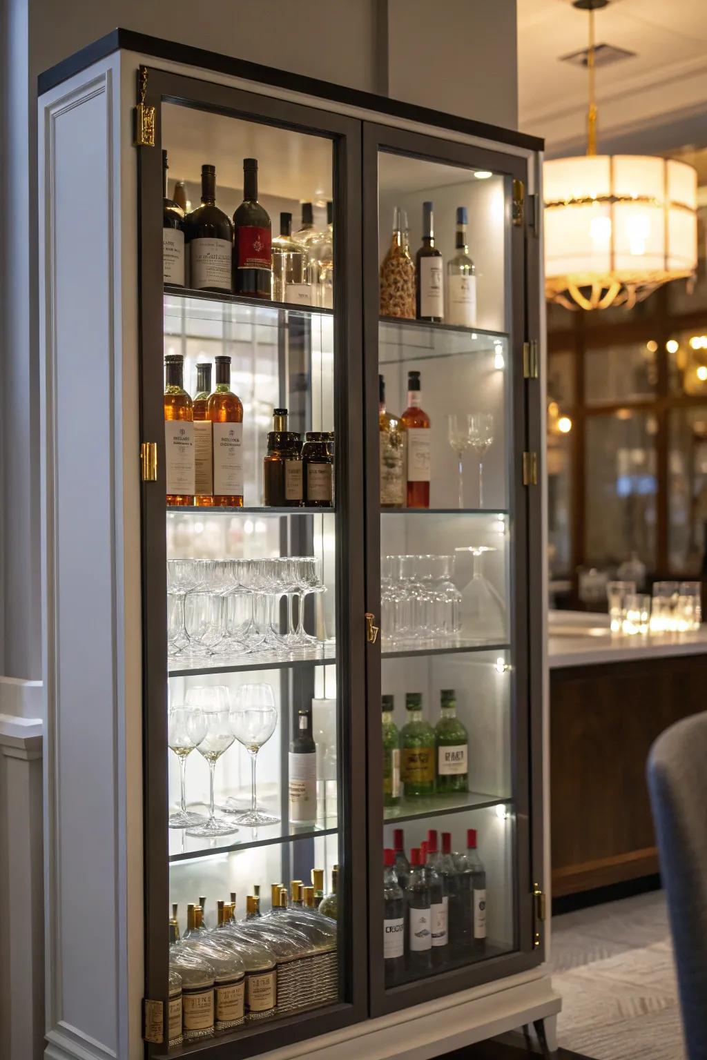 Glass door cabinets display your collection elegantly.