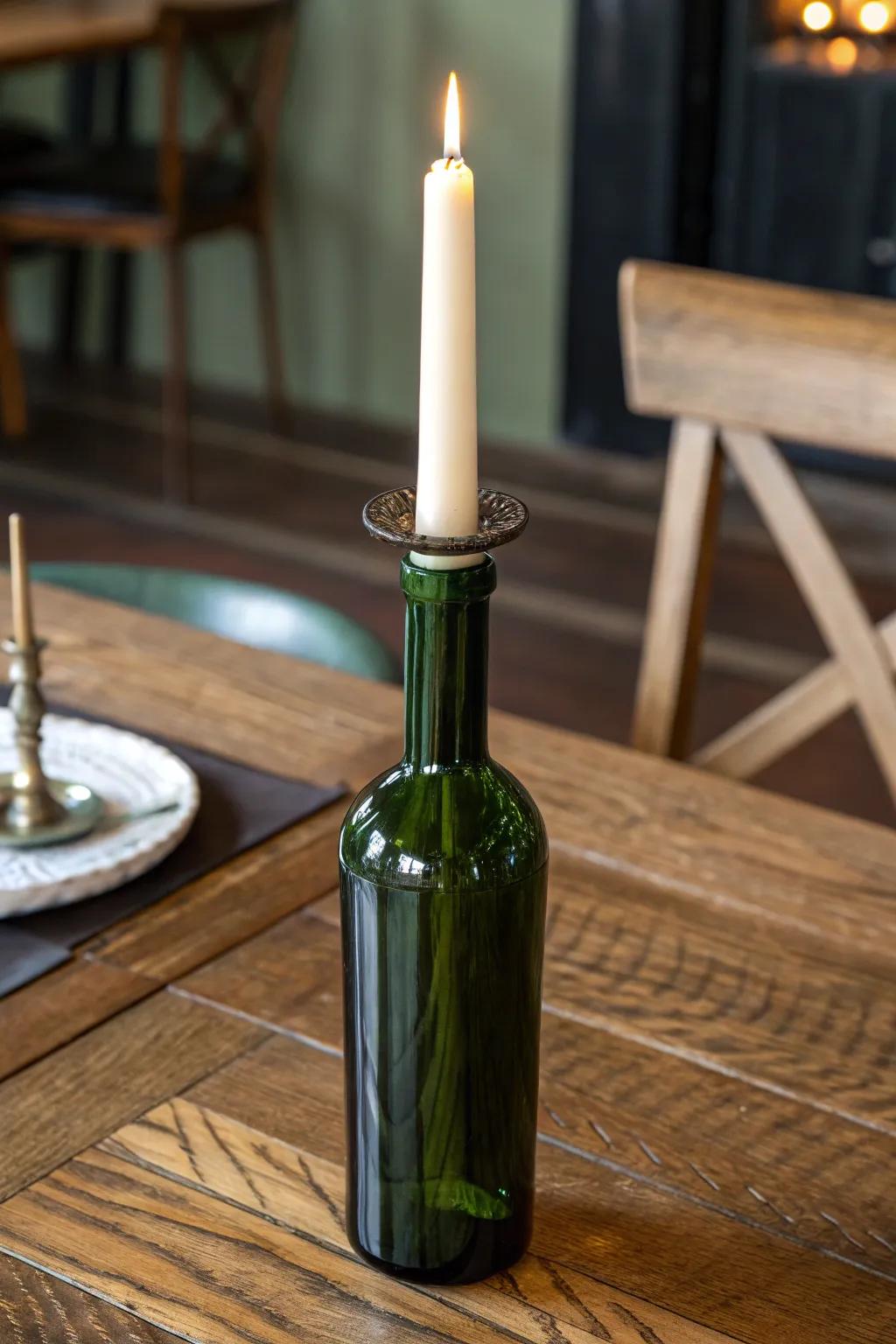 Elevate your dining experience with this handcrafted candlestick holder, a perfect blend of style and simplicity.