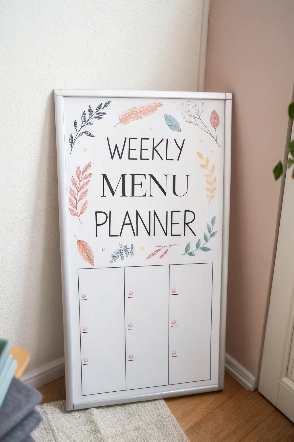 Simplify your week with a beautifully crafted weekly menu planner. #MinimalistLiving #ScandiBoho