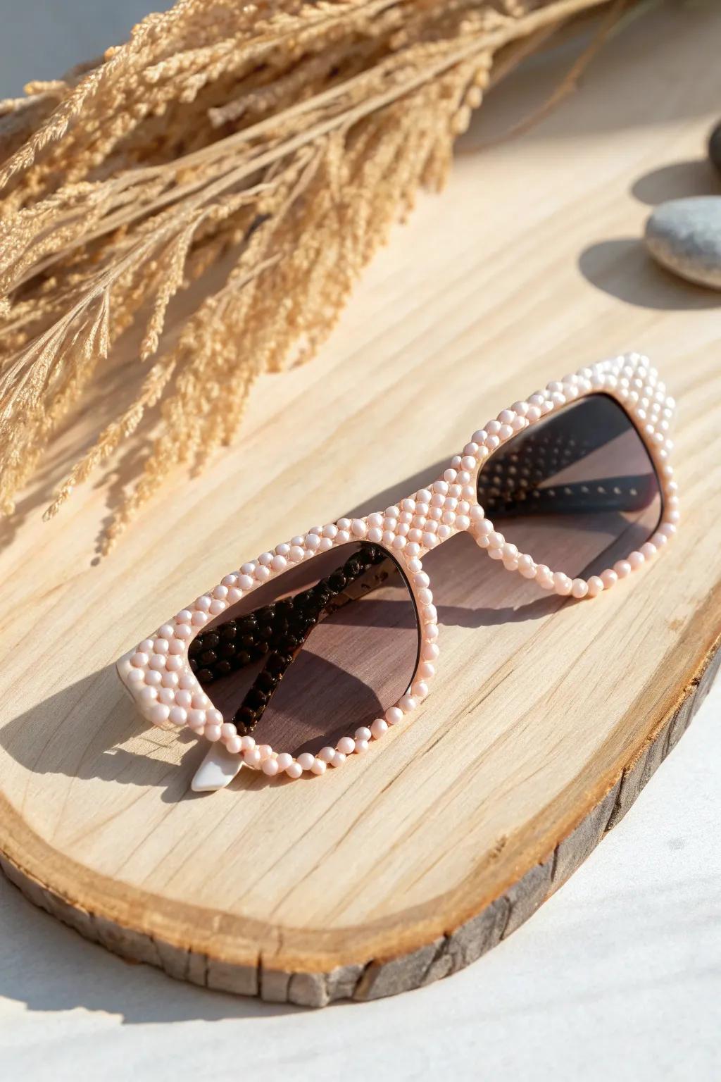 Elevate your accessories game with these chic mini Perler bead sunglasses. Perfect for the minimalist fashionista!