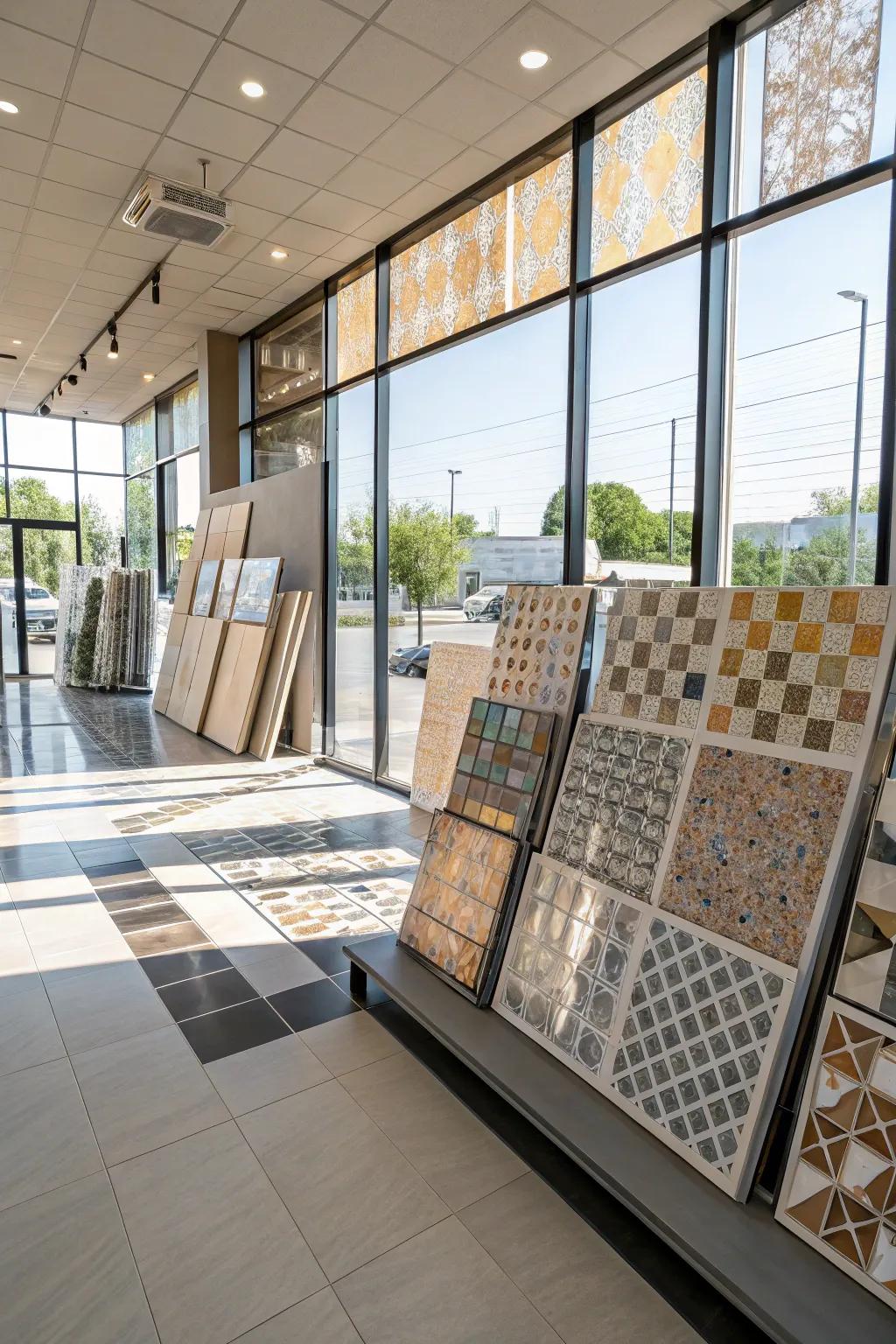 Natural light enhancing the showroom's inviting atmosphere.