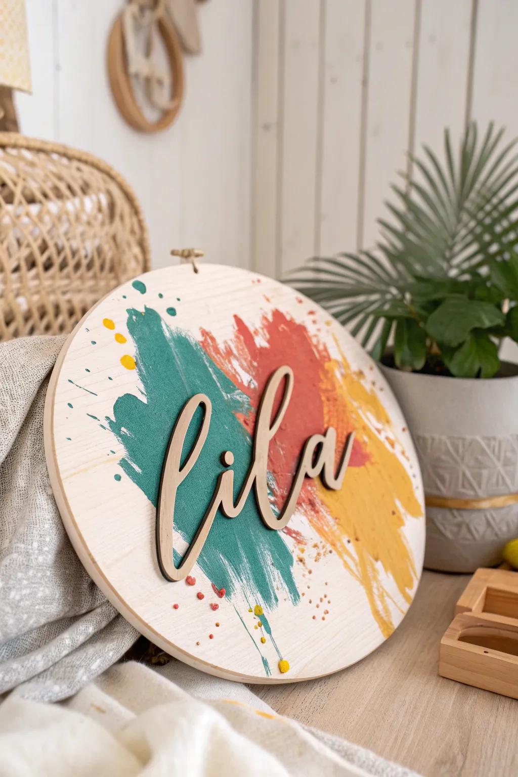 Craft your identity with a burst of color and creativity. 💫 #AbstractNameArt #ScandiBoho