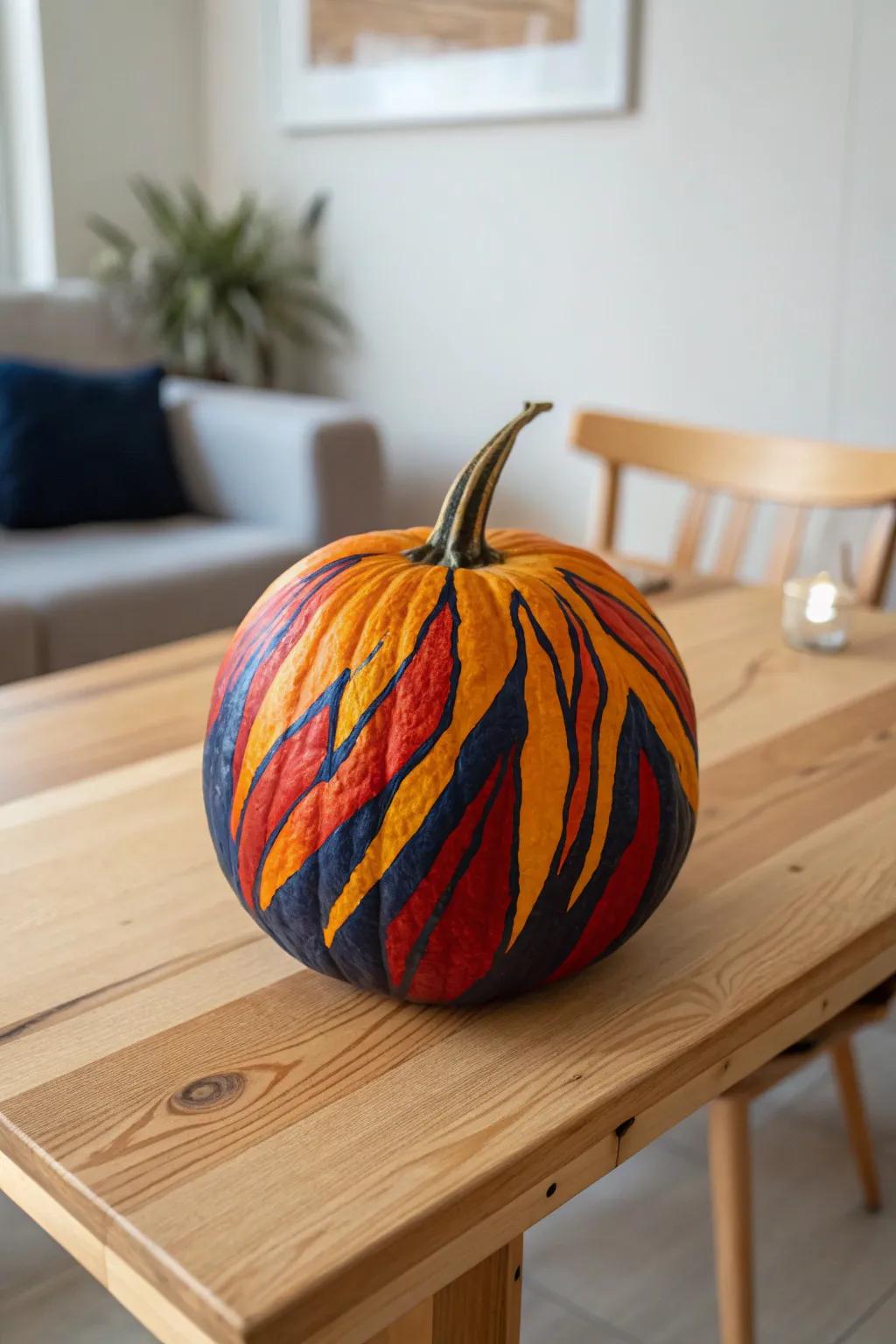 Unleash your creativity with bold, abstract pumpkin art this season!