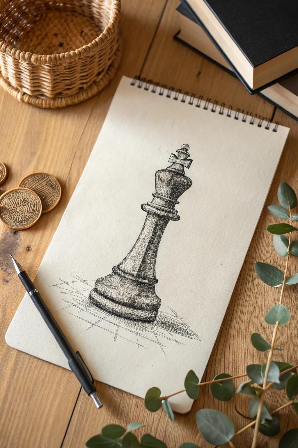 Transform your space with strategic elegance—discover the art of pen-drawn chess pieces.