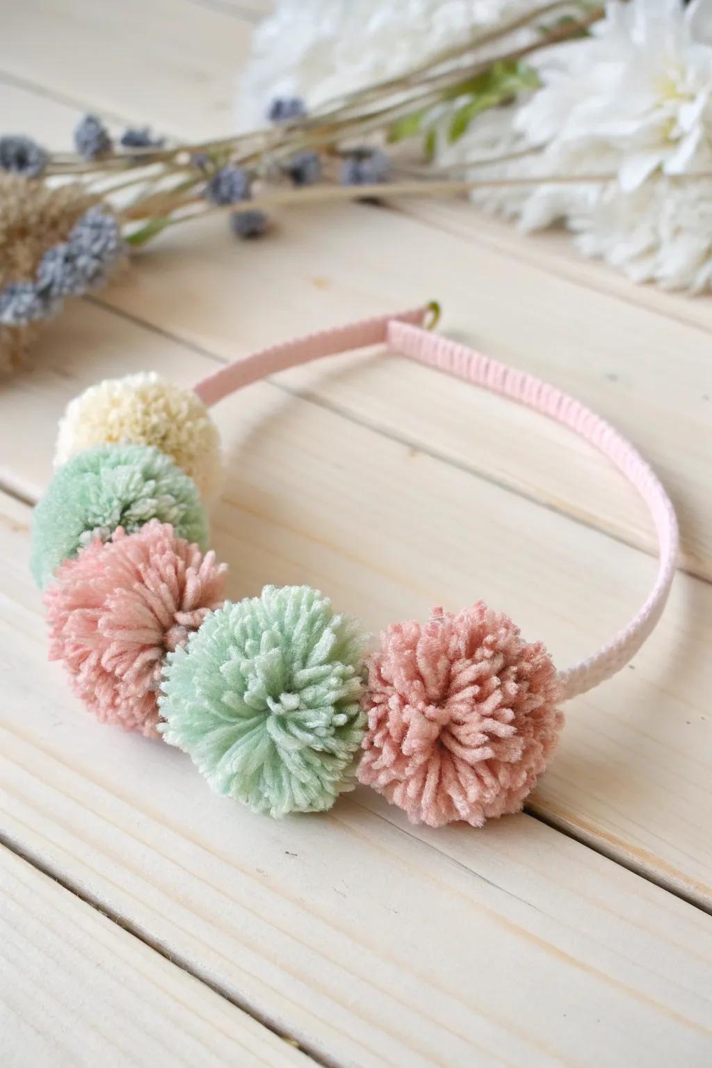Add a touch of whimsy to your look with this charming pom pom headband, where Scandinavian simplicity meets Boho flair.