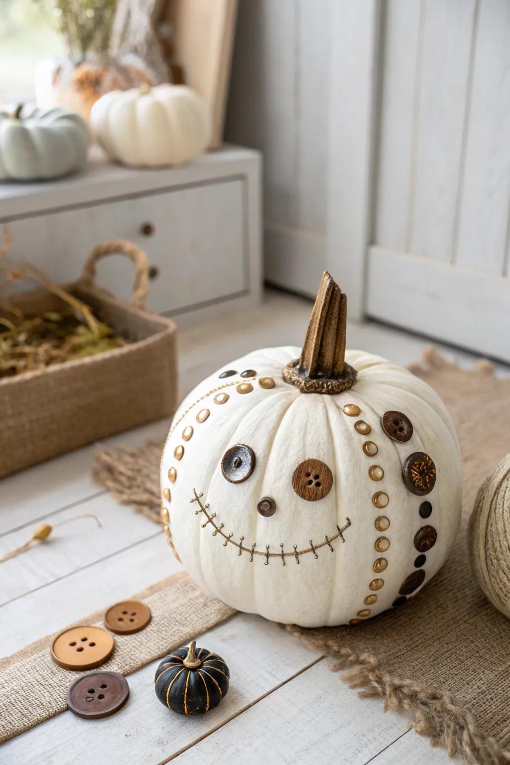 Add a touch of whimsy to your decor with a pumpkin full of personality and charm!