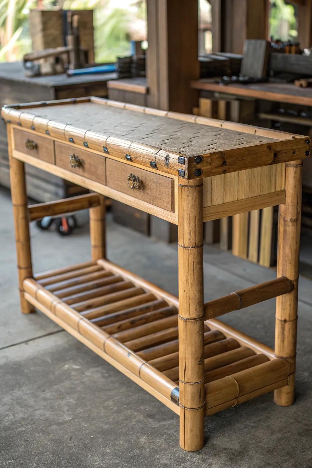 Crafted for the conscious craftsman: a reloading bench that marries sustainability with style.