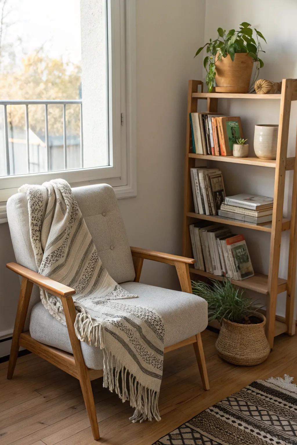 Unwind in your perfect cozy nook, where simplicity meets serenity.