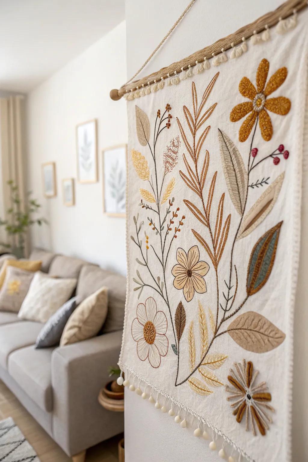 Transform your living space with unique fabric wall art that blends Scandinavian simplicity with Boho charm.