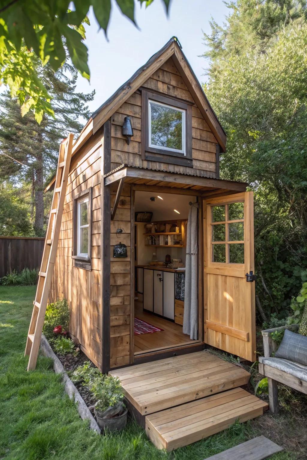 Discover the art of tiny living with a skillfully designed tiny house shed.
