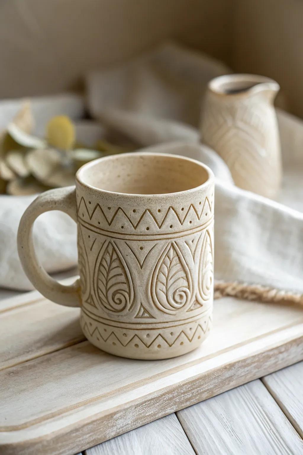 Elevate your morning ritual with a touch of exotic elegance. 🌿☕ #TribalPatterns #MinimalistBoho