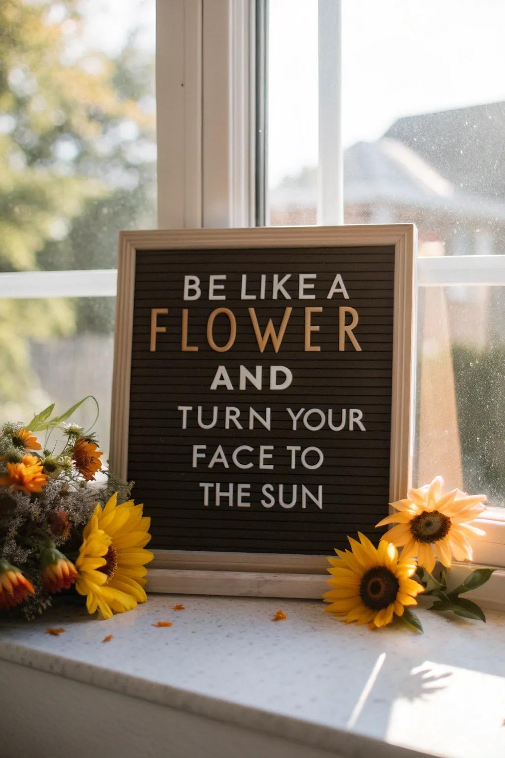 Encourage positivity with this sunny sentiment.