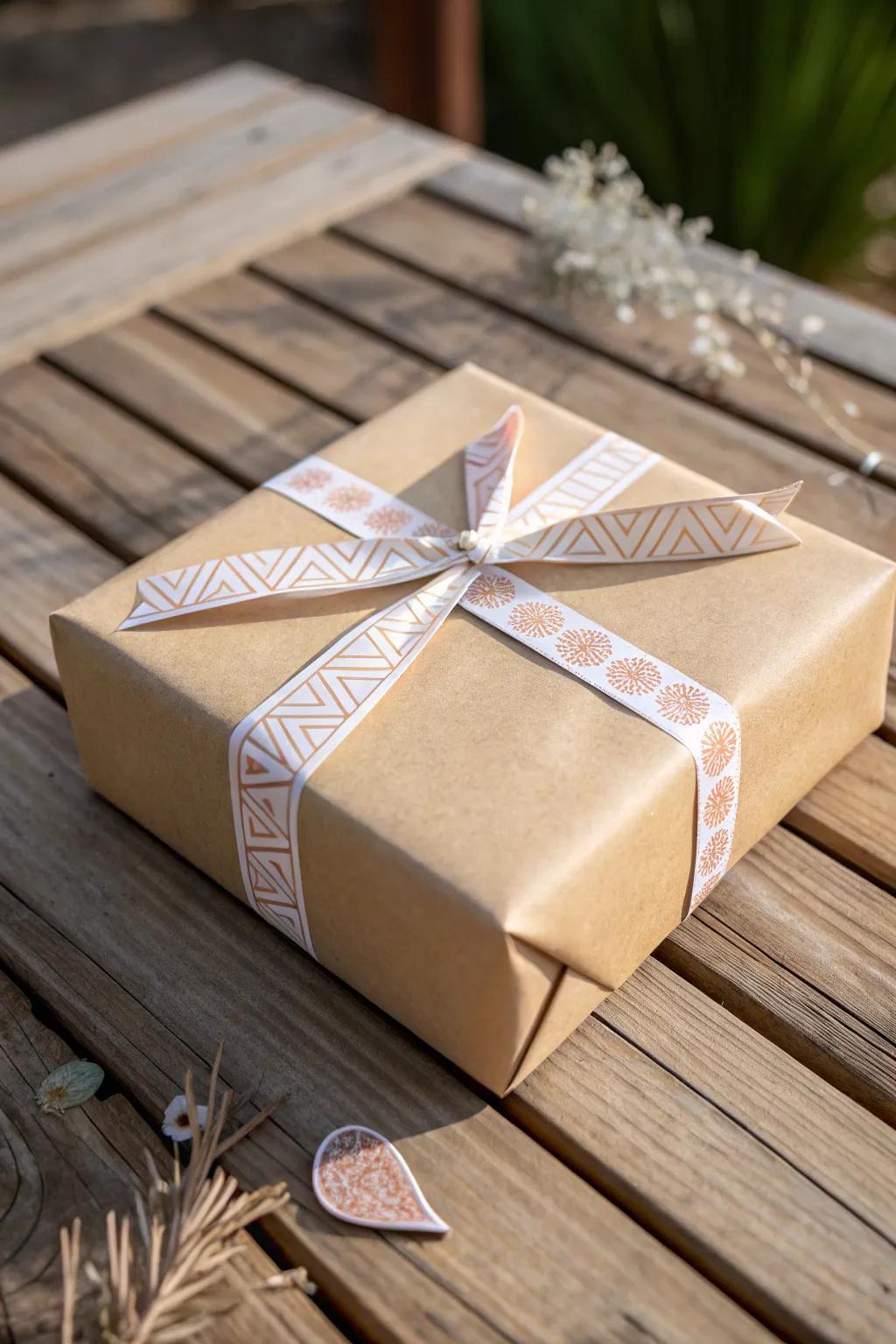 Transform your gift-giving with minimalist tape art – simplicity and elegance in every detail.