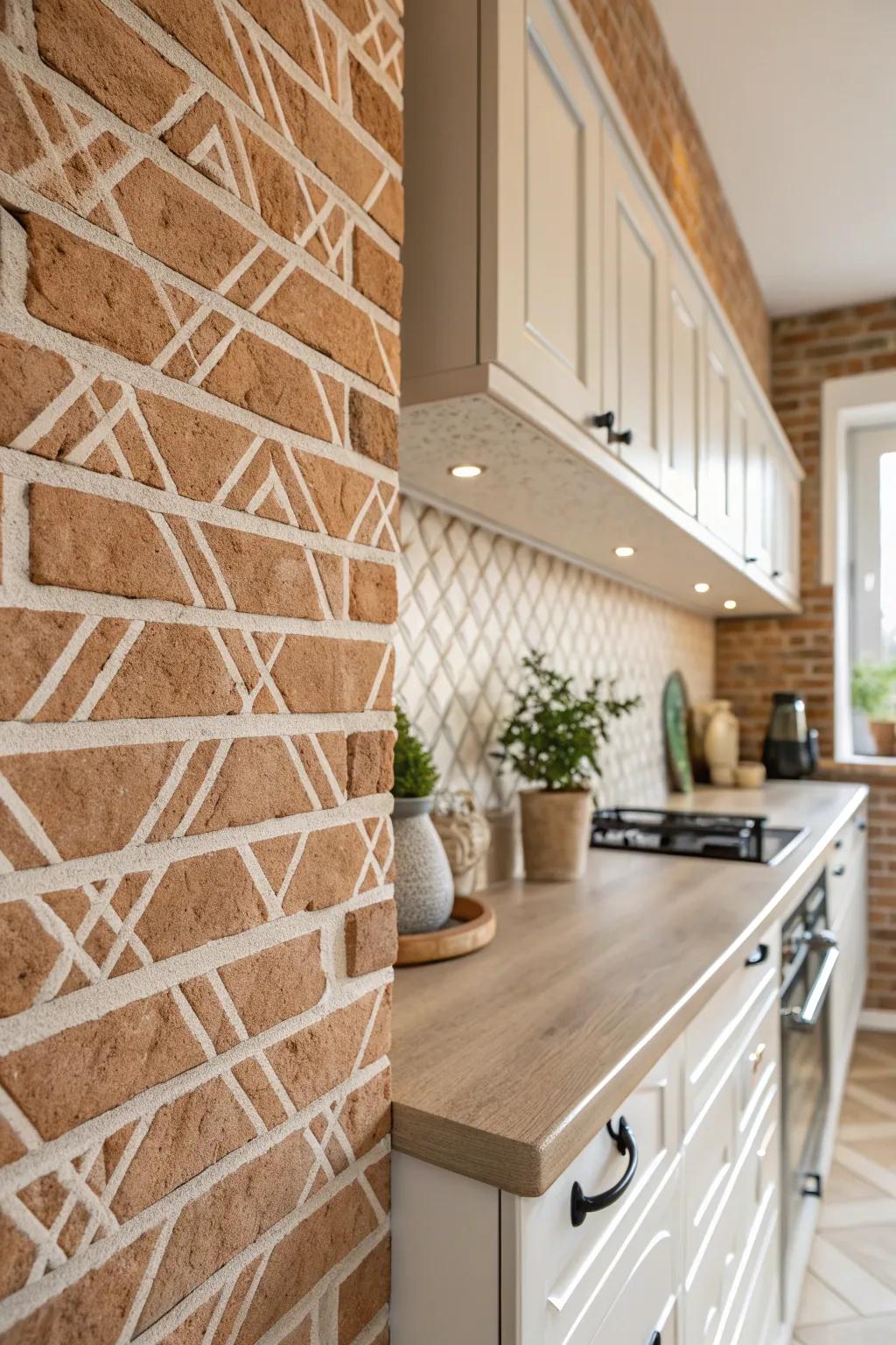 Transform your space with a cozy faux brick wall—perfect for adding rustic charm with minimalist flair.