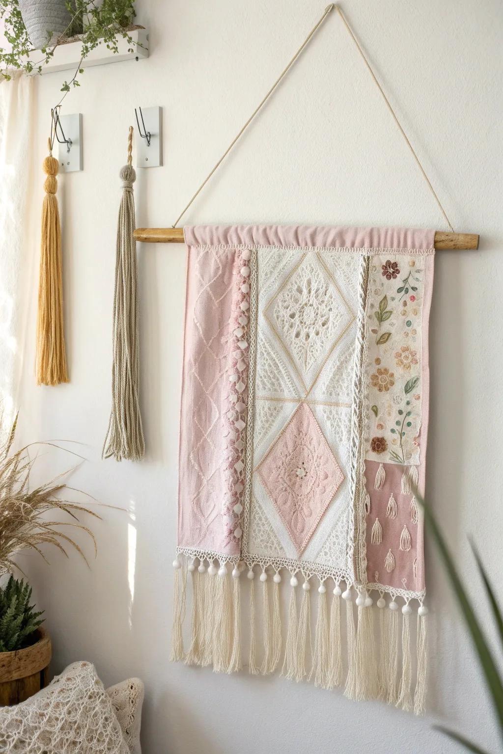 Embrace the art of storytelling through handcrafted fabric wall hangings, where simplicity meets boho charm.