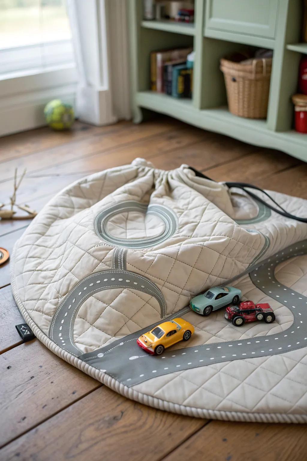 Ingenious Design: A Play Mat That Transforms into Stylish Storage.