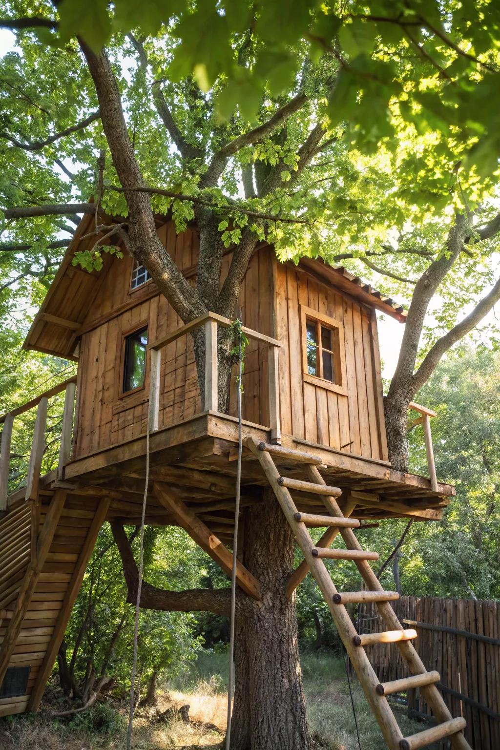 Sustainably crafted tree house: where adventure meets eco-friendly design.