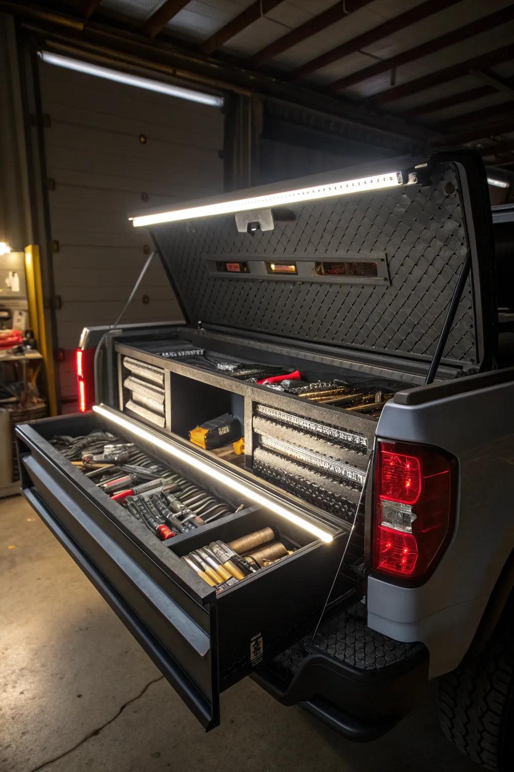 Illuminate your work: Discover the essential upgrade of integrated lighting for your toolbox.