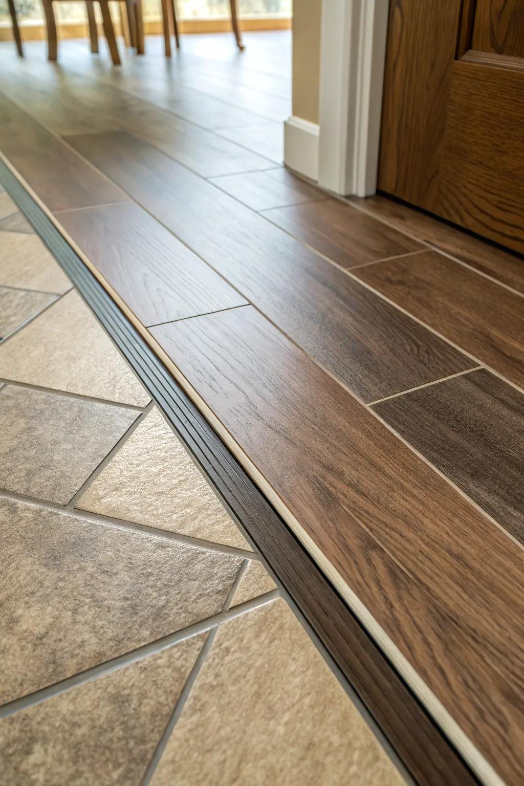 Elevate your space with sleek vinyl transition strips – where durability meets design.