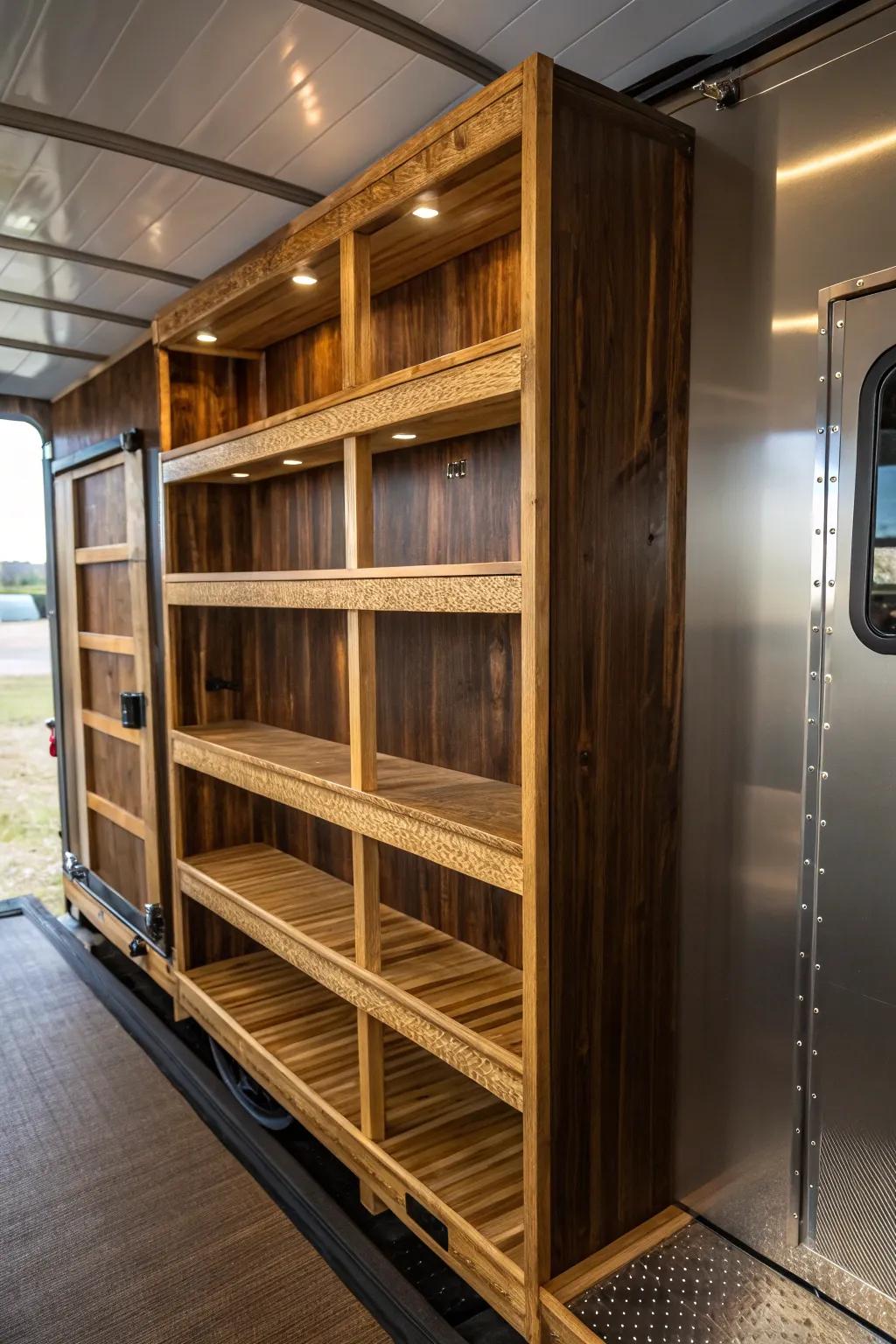 Craftsmanship meets sustainability: Elevate your trailer with eco-friendly shelving.
