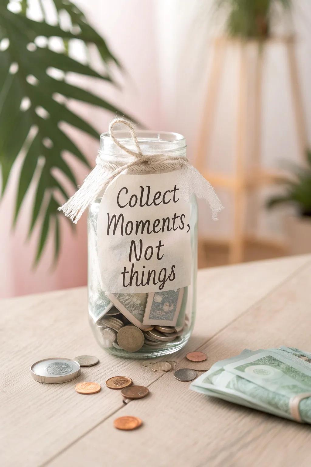 Save for adventures with style: Let this beautifully wrapped jar inspire your next journey.