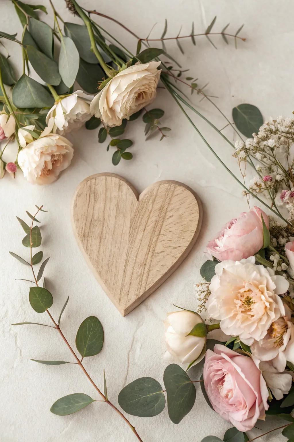 Love in Bloom: A heart where love and nature entwine, blossoming beautifully.