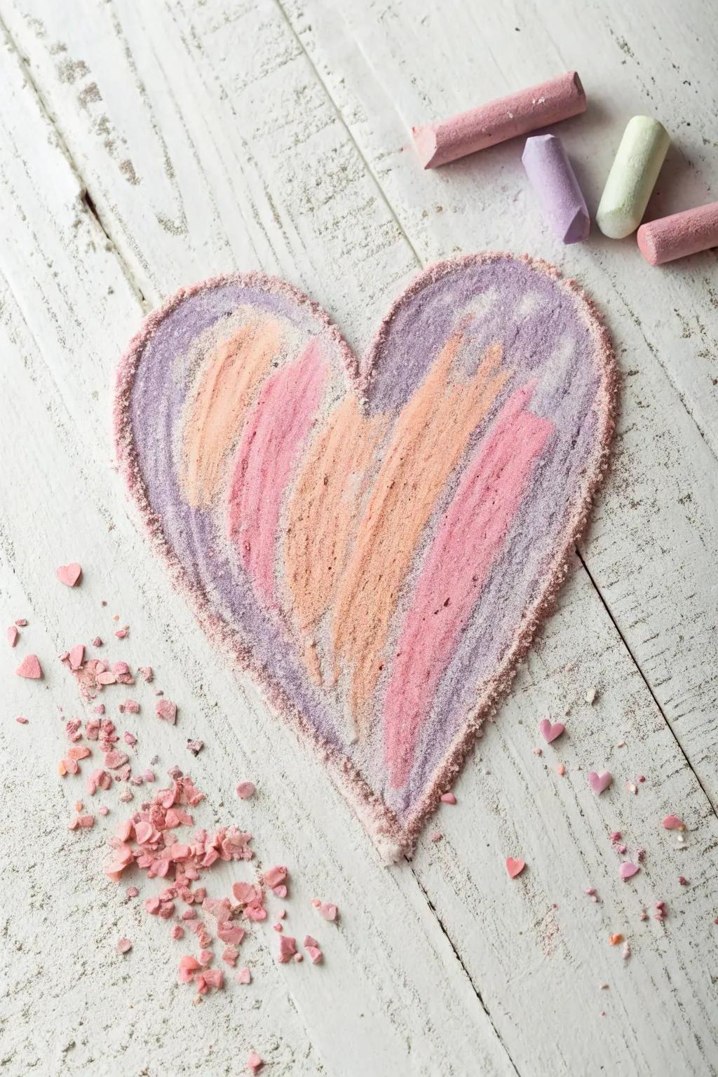 Embrace simplicity and creativity with pastel heart art, where colors blend seamlessly into beauty.