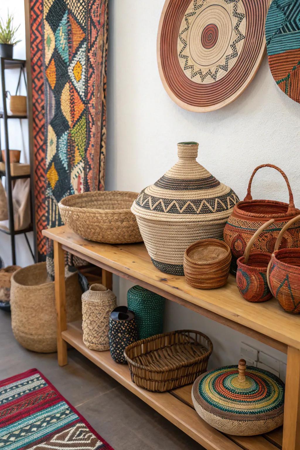 A global-themed vignette with diverse artifacts.