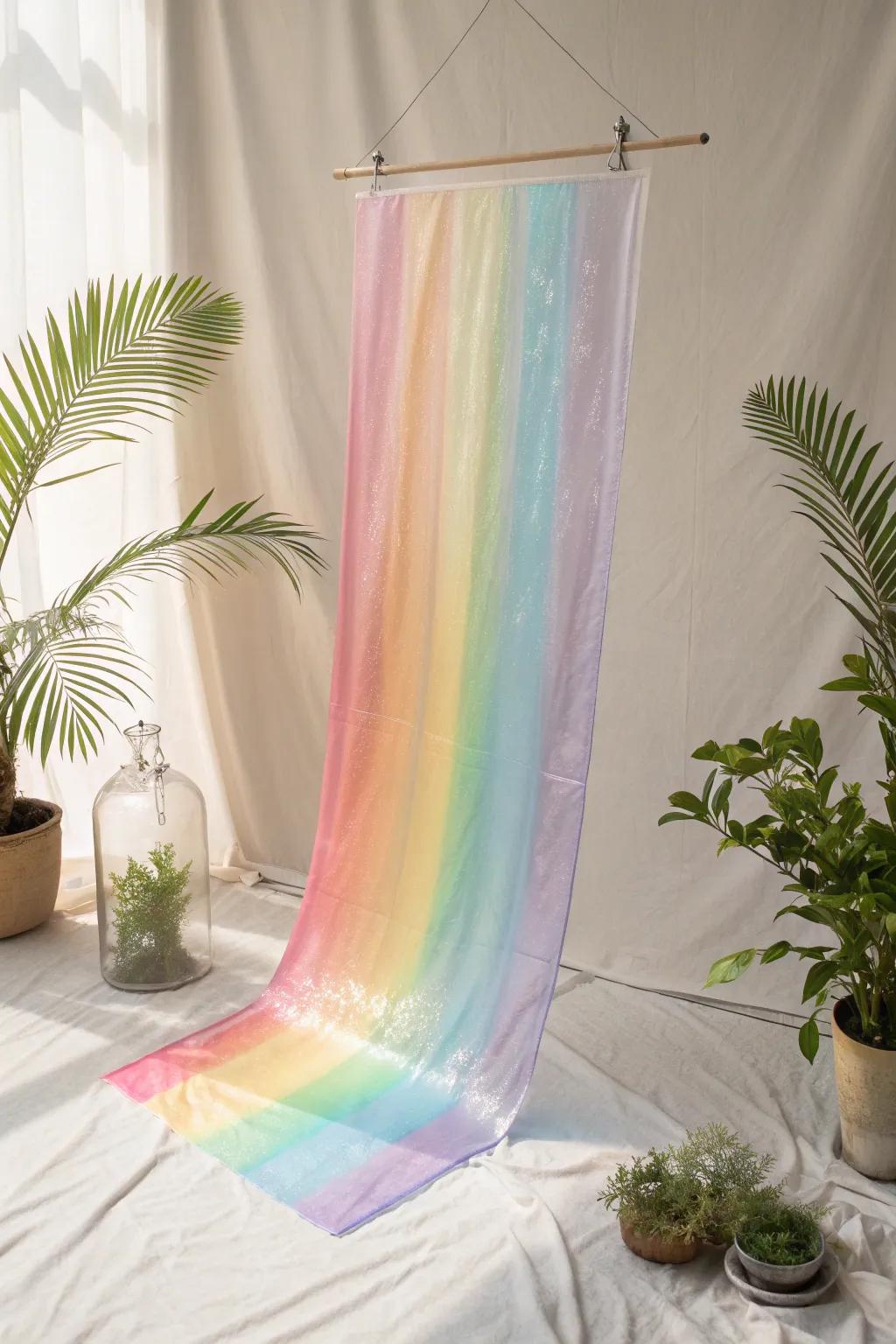 Dive into a rainbow waterfall of wonder and simplicity.