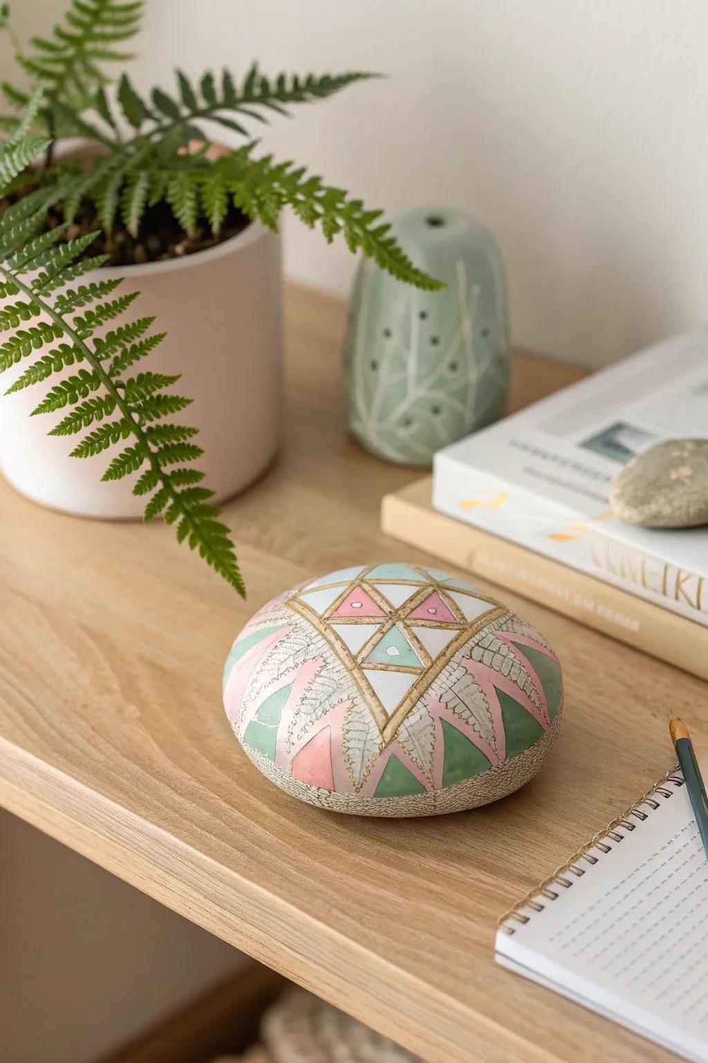 Add a touch of artistry to your workspace with chic geometric paperweights.