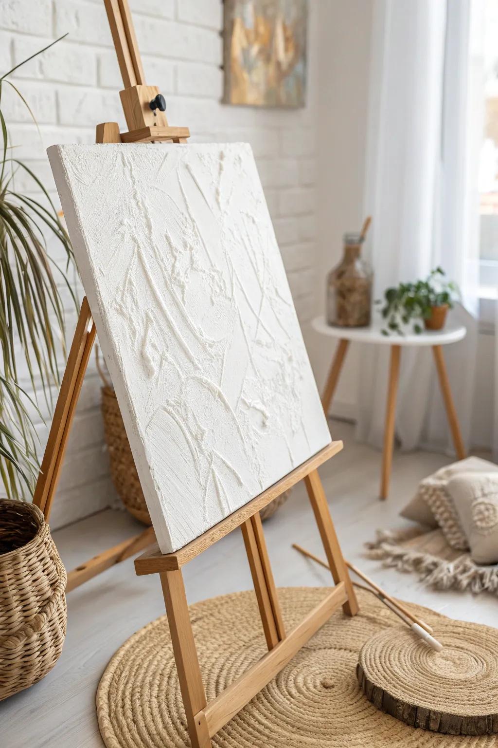 Unleash bold textures with a palette knife—where Scandinavian minimalism meets boho charm. 🎨✨