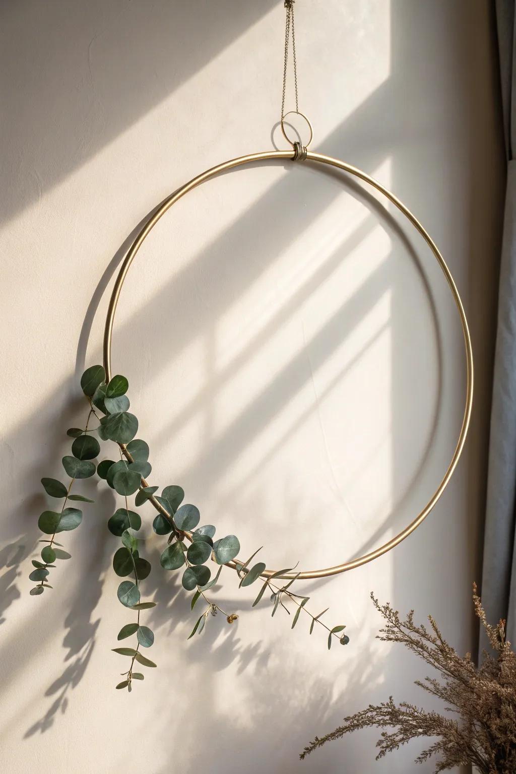Embrace simplicity with a minimalist wire wreath that speaks volumes in elegance.
