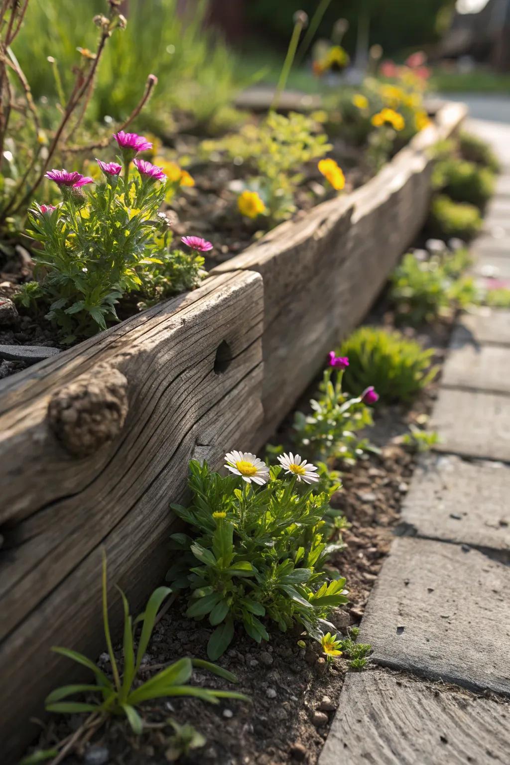 Craft a garden masterpiece with living wood edging that blends beauty and function.