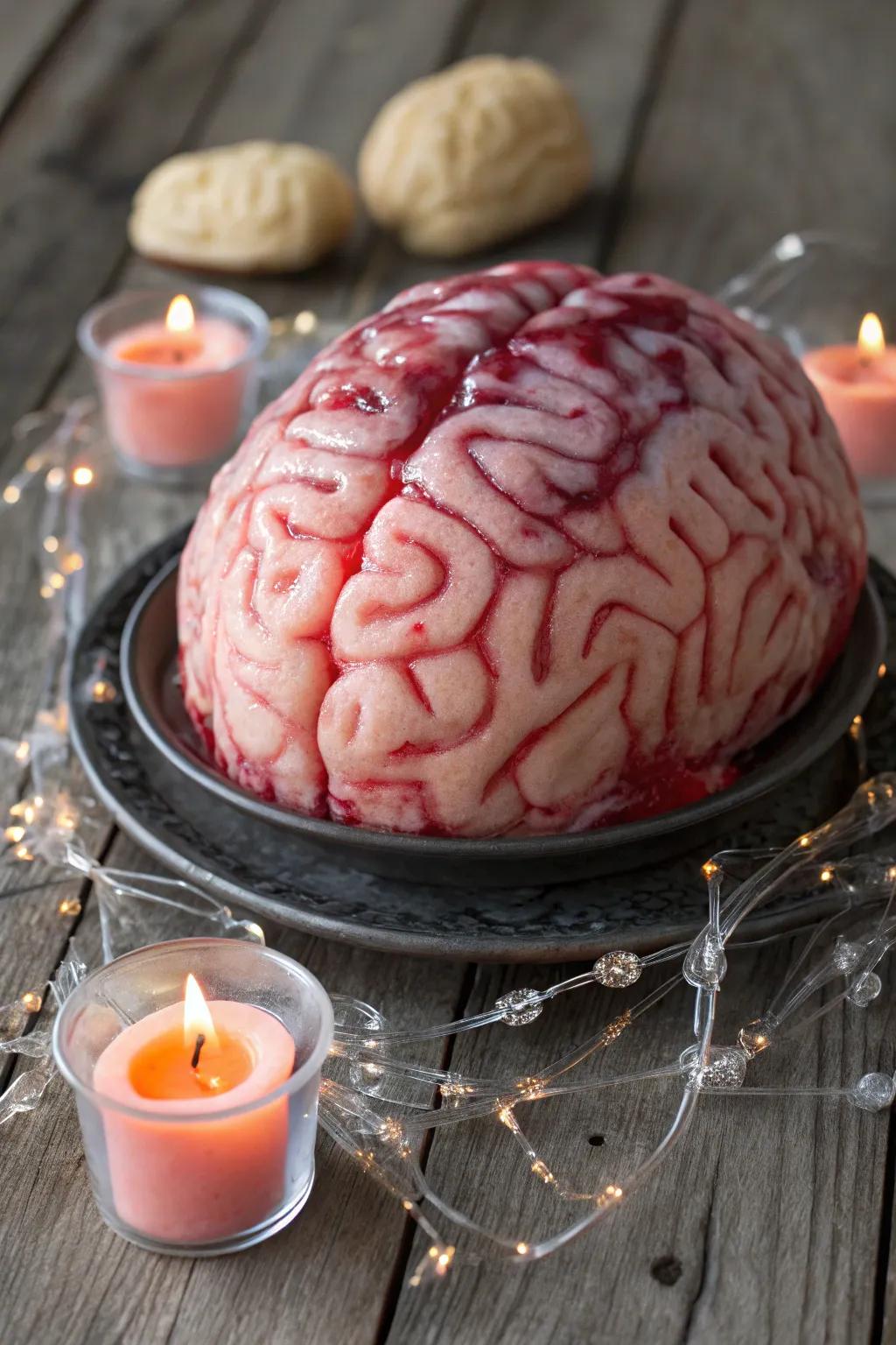 Craft the ultimate Halloween showstopper with this eerie yet artful zombie brain centerpiece.