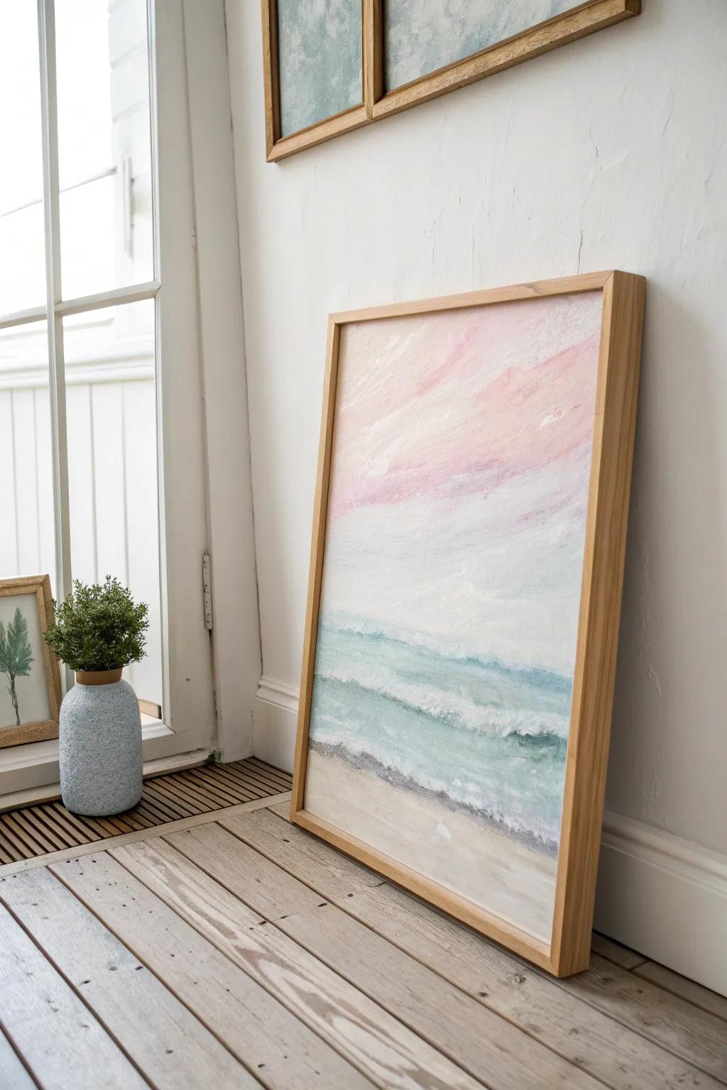 Unveil the mystery of art with layered dimensions in soft pastels.