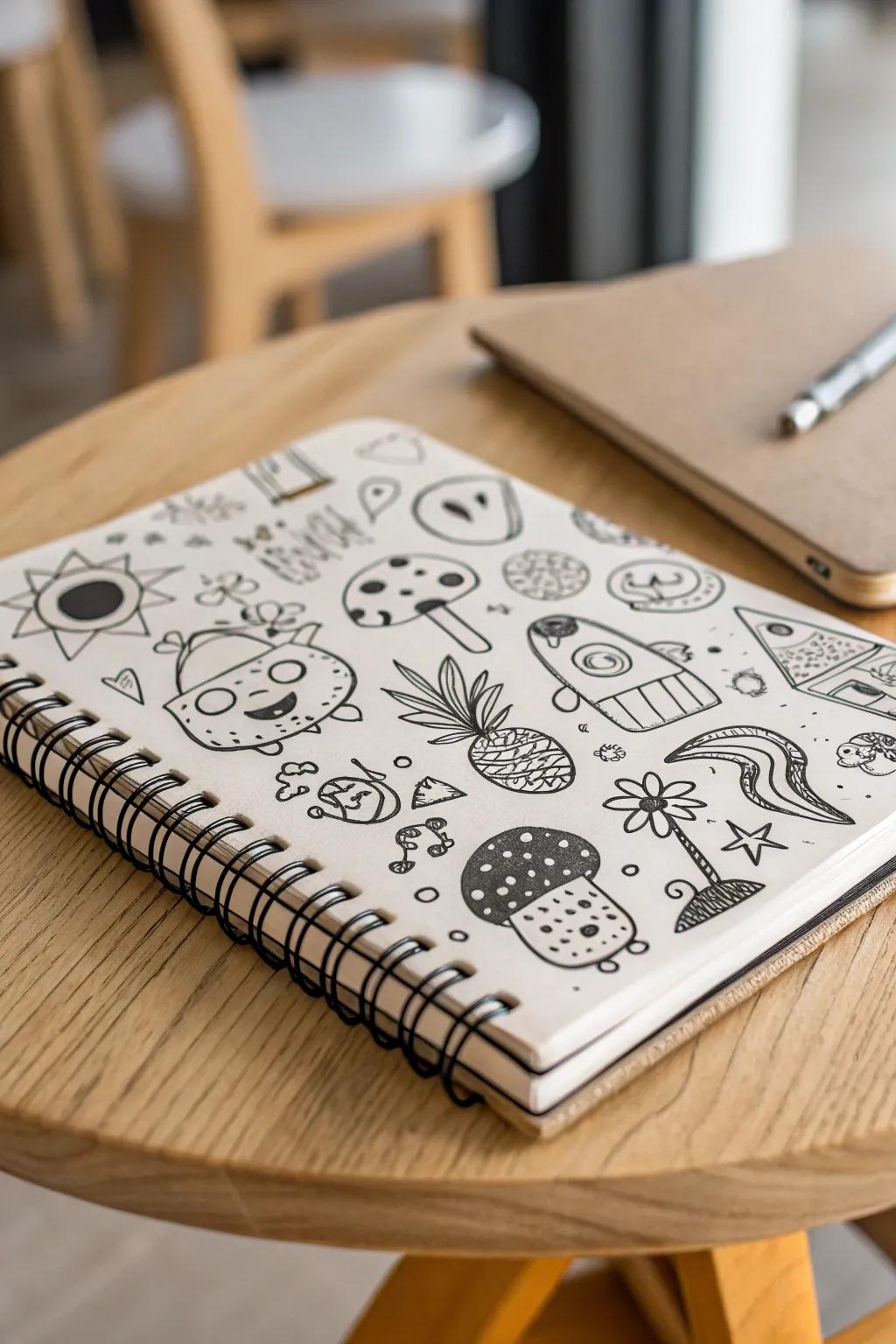 Embrace the joy of creativity with whimsical doodles that bring a playful touch to your minimalist space.