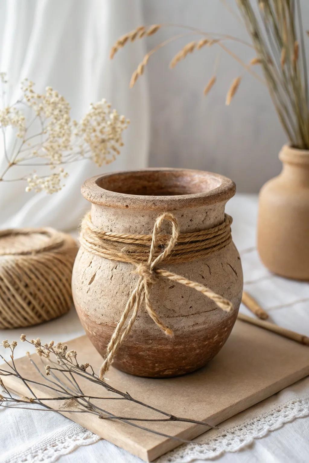 Discover the rustic elegance of handcrafted boho clay pots, perfect for adding a natural touch to your decor.