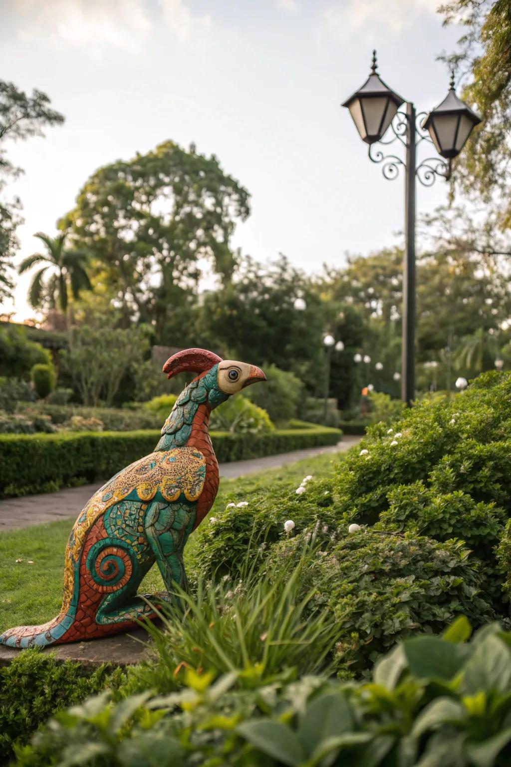 Transform your garden into a whimsical retreat with this stunning alebrije centerpiece. Embrace nature and artistry in perfect harmony.